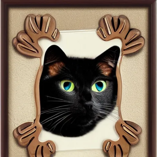 Image similar to picture frame made out of cat claws