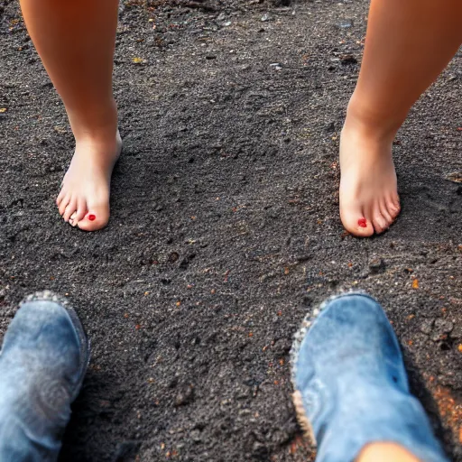 Image similar to bare feet walking over hot coals