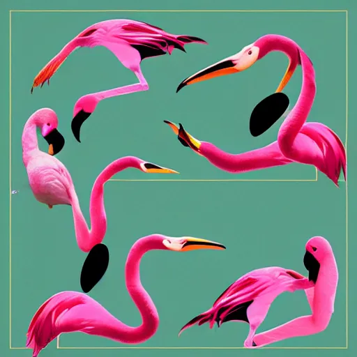 Image similar to the flamingo cafe, internetcore plunderphonic collage album cover, bird music, meme trending on artstation