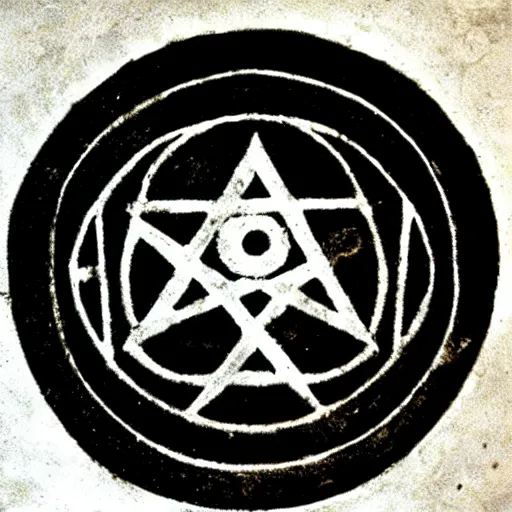 Image similar to philosopher's stone, alchemical engraving