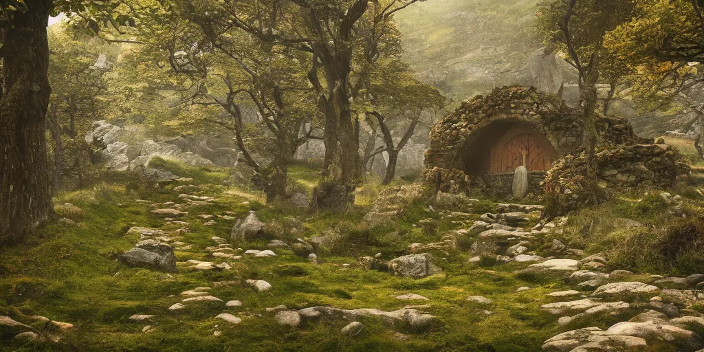 Image similar to a view of a land tolkien style 4 k
