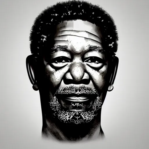 Image similar to final fantasy style portrait of Morgan Freeman