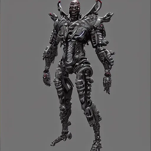 Image similar to modern futuristic brutalist zbrush diablo game cyborg character concept