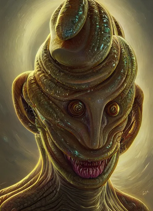 Prompt: elon musk as slimy mollusk, drool, character concept, intricate, elegant, highly detailed, digital painting, artstation, concept art, wallpaper, smooth, sharp focus, illustration, art by h. r. giger and artgerm and greg rutkowski and alphonse mucha