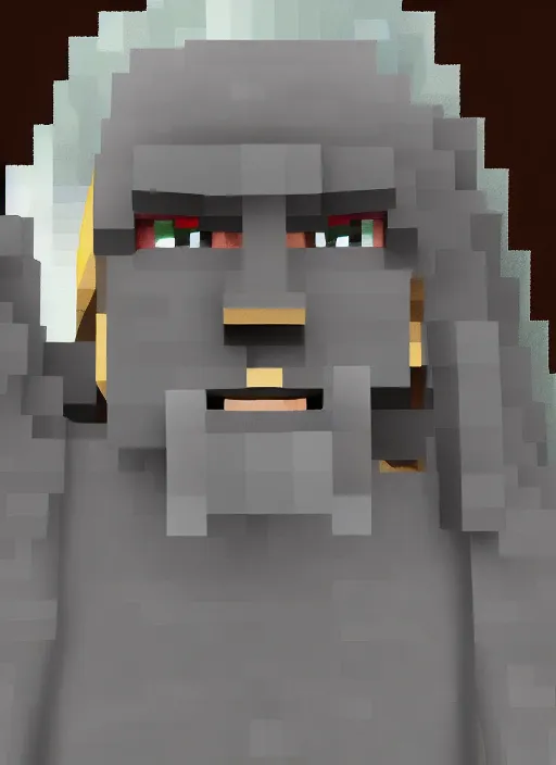 Image similar to an evil wizard named lalu, in minecraft, realistic