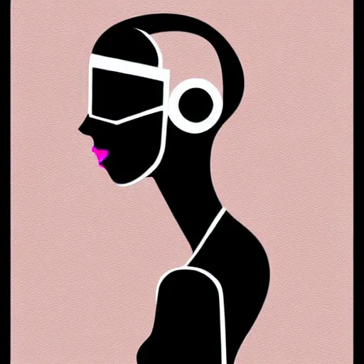 Image similar to vector style the abstract painting of an image of a lady artistic flat illustration, cyber punk minimal figure art, soft colors mono chromatic, art in the style of Bryen Frost