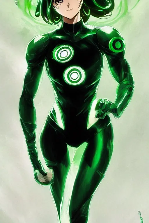 Image similar to anime key visual of a beautiful young female green lantern!! intricate, green and black suit, glowing, powers, dc comics, cinematic, stunning, highly detailed, digital painting, artstation, smooth, hard focus, illustration, art by artgerm and greg rutkowski and alphonse mucha