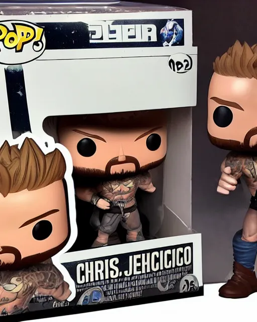 Prompt: Chris Jericho wrestler Funko Pop. Photographic, photography