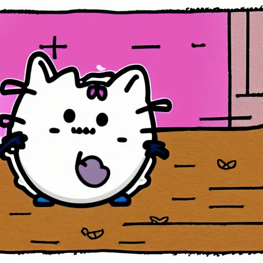 Image similar to Hollow Knight as a pusheen,