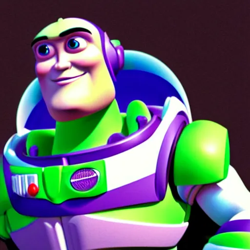 Image similar to realistic! photo of buzz lightyear with a buzz cut hairstyle, trending on artsation, 8k