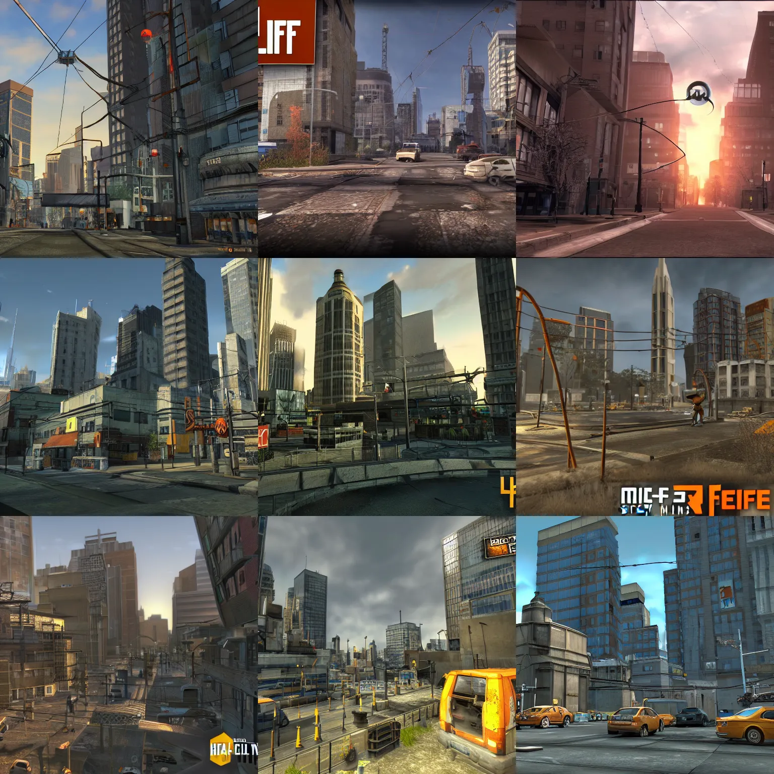 Prompt: half - life city scene 4 k realistic