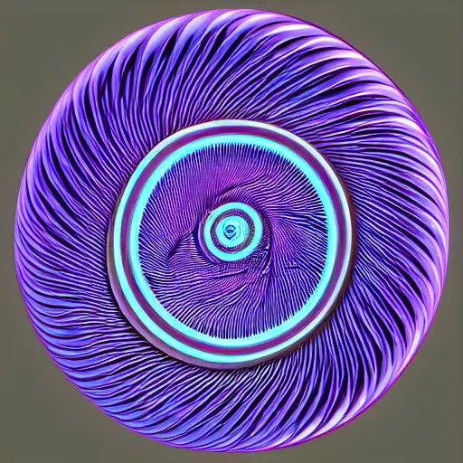 Image similar to a computer generated image of a spiral design, a raytraced image by elizabeth murray, behance, generative art, fractalism, biomorphic, zbrush