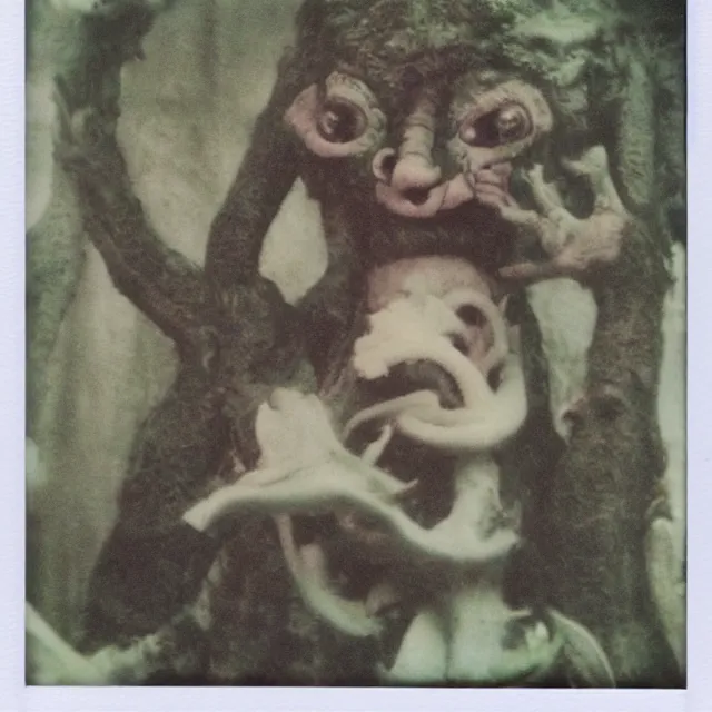 Prompt: folklore monster, polaroid