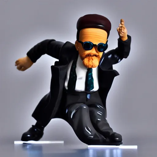 Image similar to nils bohr cosplay werner heisenberg, stop motion vinyl action figure, plastic, toy, butcher billy style