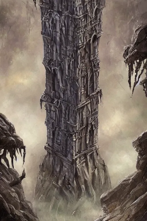 Prompt: the spider tower. fantasy art concept art. hyper realistic.