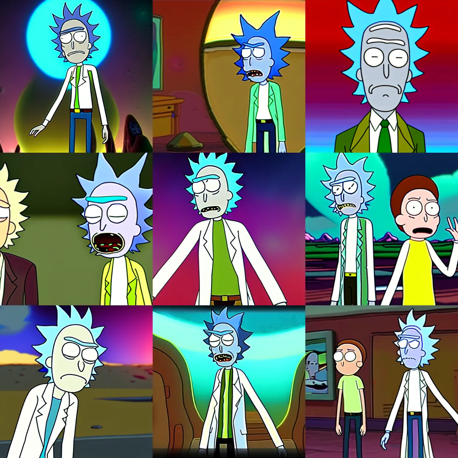 Prompt: rick form rick and morty hd 8 k