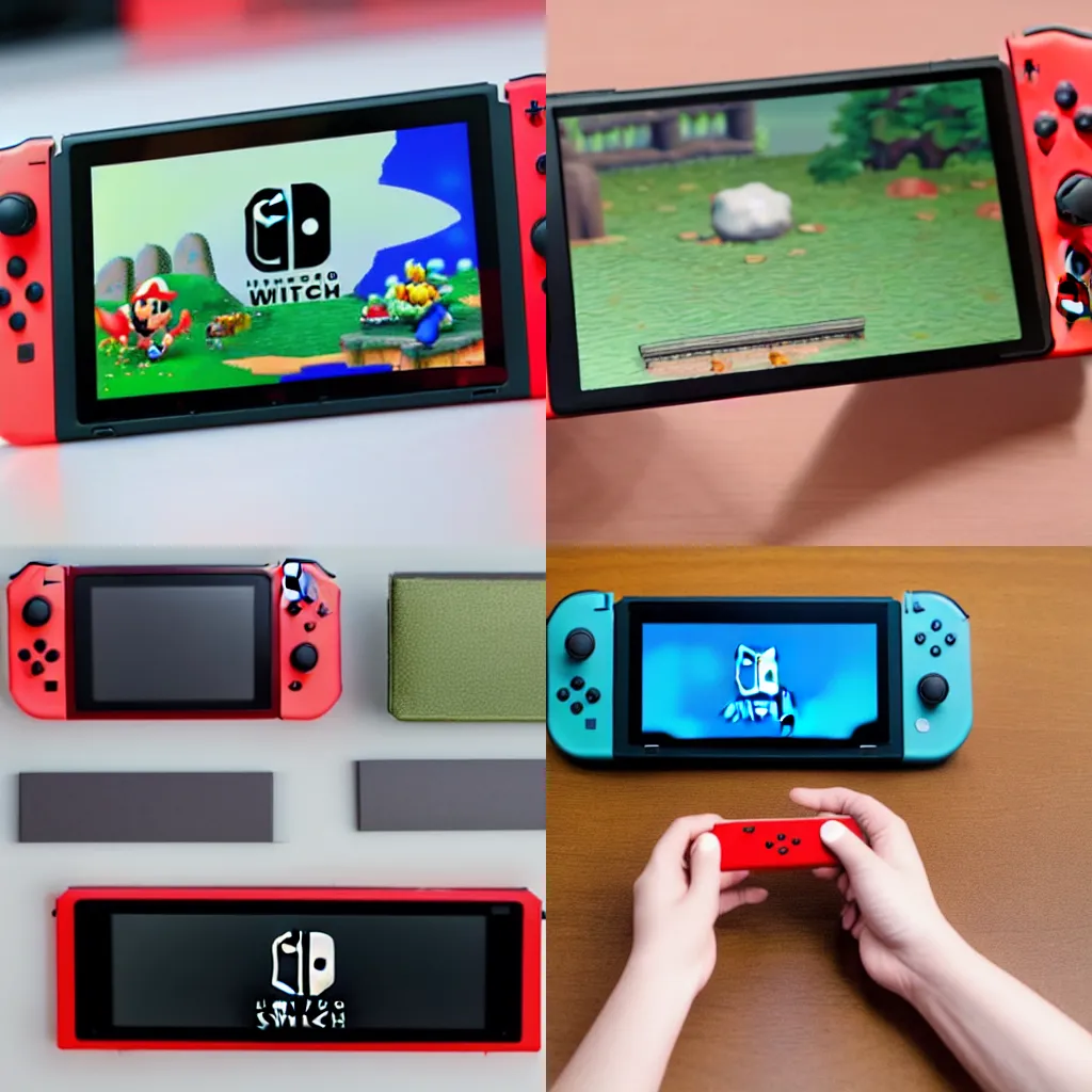 Prompt: Nintendo's prototypes for the Switch, photo 4k