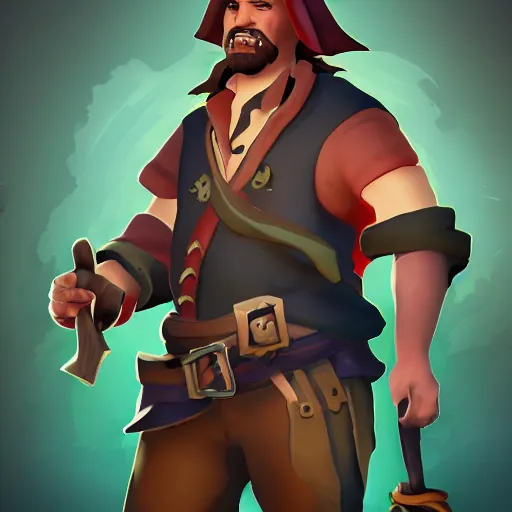 Prompt: sea of thieves character as a drawing