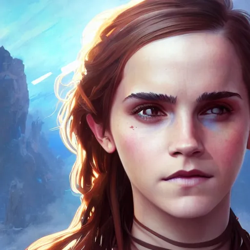 Prompt: Emma Watson as Na\'vi from Avatar, highly detailed, digital painting, artstation, concept art, sharp focus, illustration, art by greg rutkowski and alphonse mucha