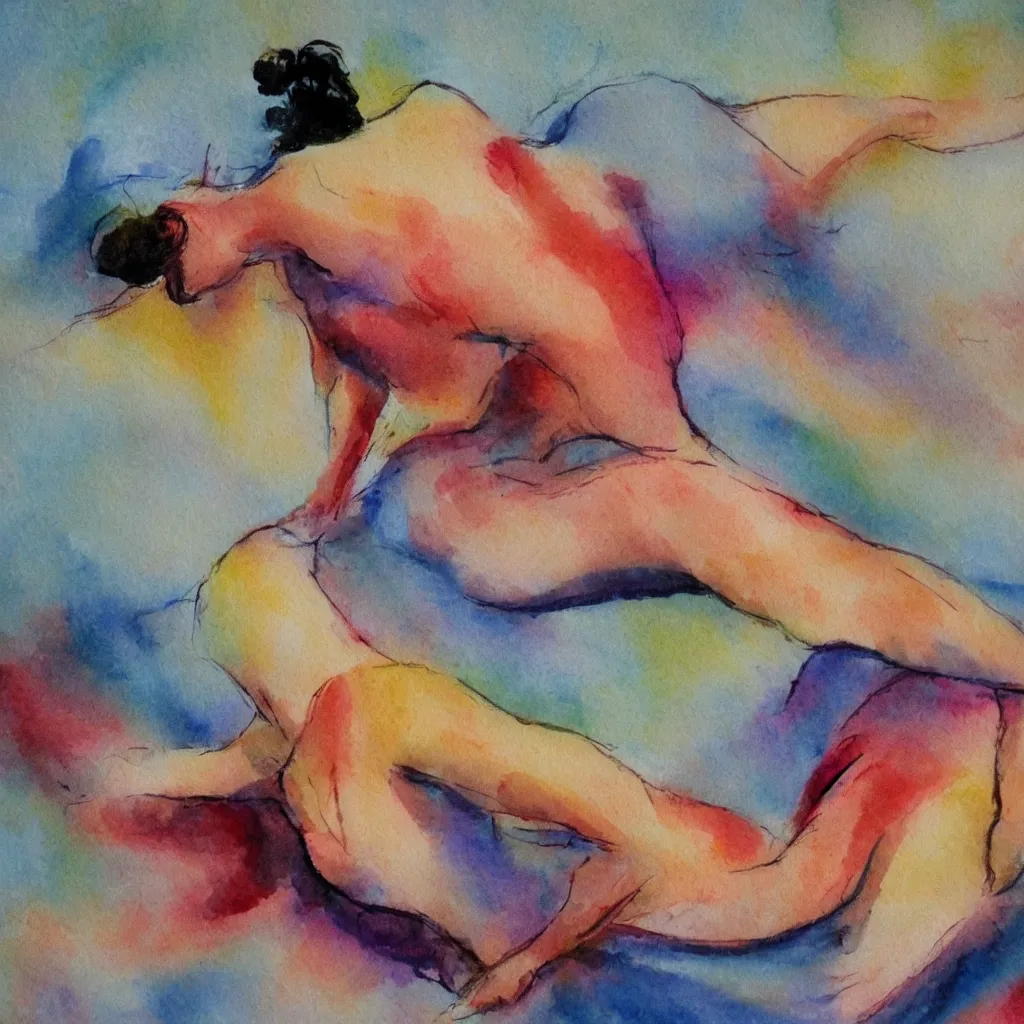 Image similar to Over lapping woman painted in water colour