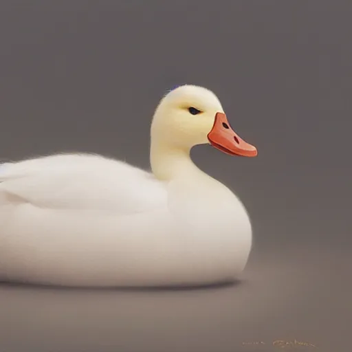 Image similar to cute white round duck, 4 k oil on linen by wlop, artgerm, andrei riabovitchev, nuri iyem, james gurney, james jean, greg rutkowski, highly detailed, soft lighting 8 k resolution