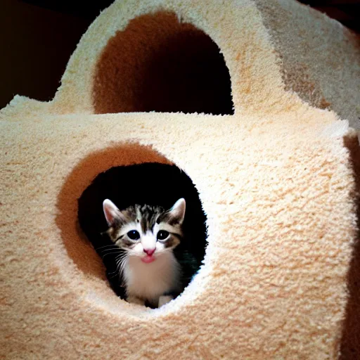 Image similar to kitten living inside a sandwish, hyper detailed