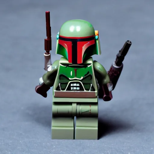 Prompt: Boba Fett lego mini figure, macro photography, detailed, 8k