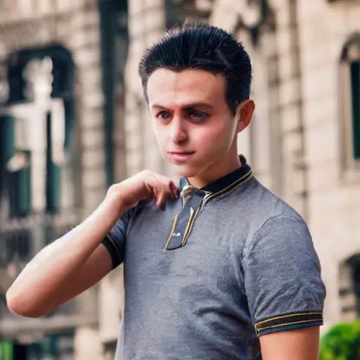 Prompt: giovanni from pokemon as real person, 8 k photography