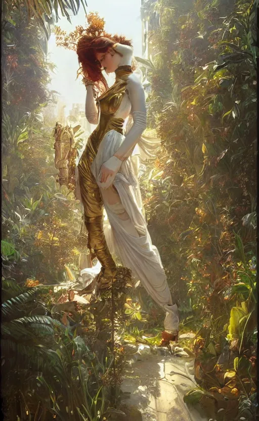 Image similar to hyper realistic time machine, cyberpunk, design on white background, beautiful details, lush foliage cyberpunk, gold, drawn by john singer sargent, tom bagshaw, norman rockwell, alphonso mucha, lolish, trending on artstation