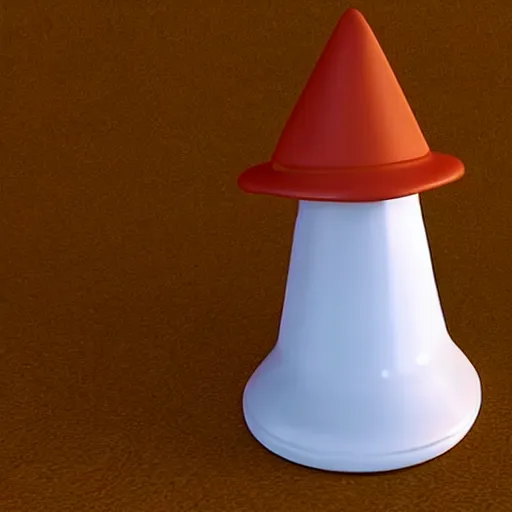 Image similar to orange tabby cat wearing a white dunce cap, cgi pixar
