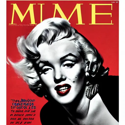 Image similar to marilyn monroe old, time magazine cover, photography, detailed