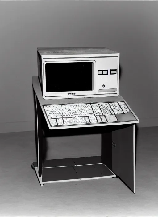 Prompt: realistic photo of a scientific model of perfect computer made of wood, front view, 1 9 9 0, life magazine reportage photo, metropolitan museum photo