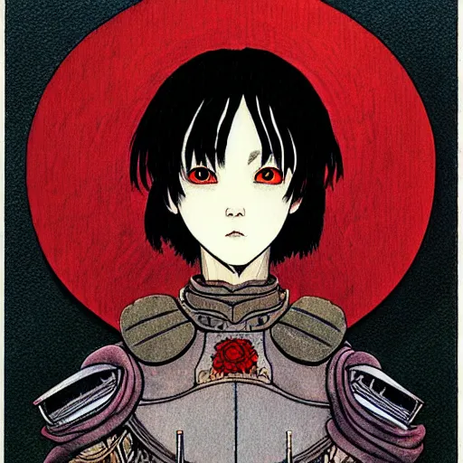 Image similar to prompt : portrait of knight painted in miyazaki color style drawn by katsuhiro otomo and takato yamamoto, inspired by fables, china doll face, smooth face feature, intricate oil painting, high detail, sharp high detail, manga and anime 2 0 0 0