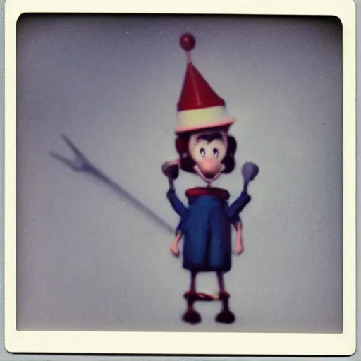 Prompt: polaroid photo of real life pinocchio