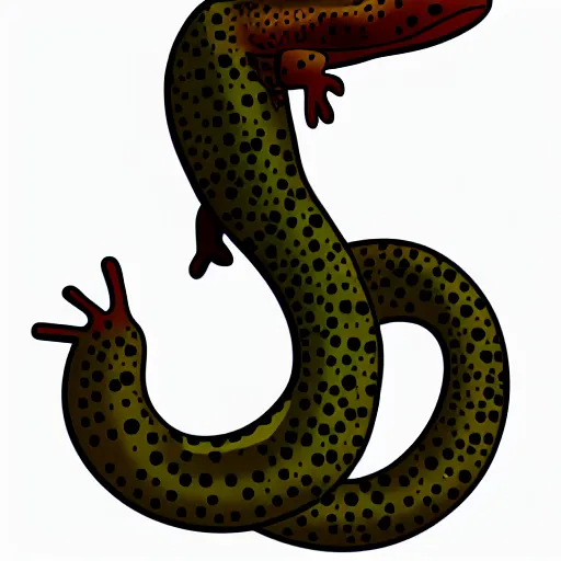 Prompt: vector image of a salamander, clean, iconic, simple, artstation, white background, western