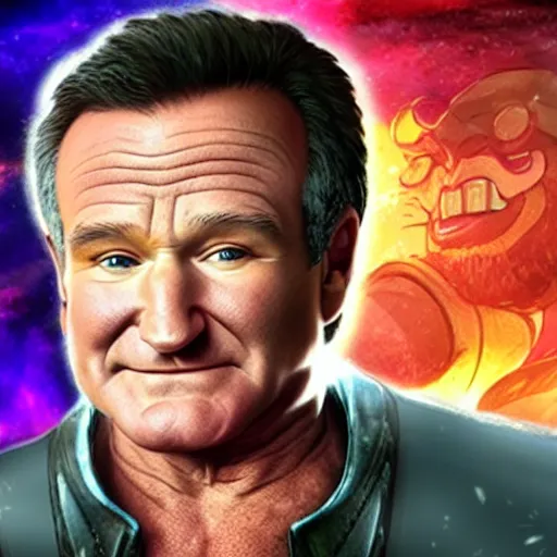 Prompt: robin williams in arcane style : league of legends