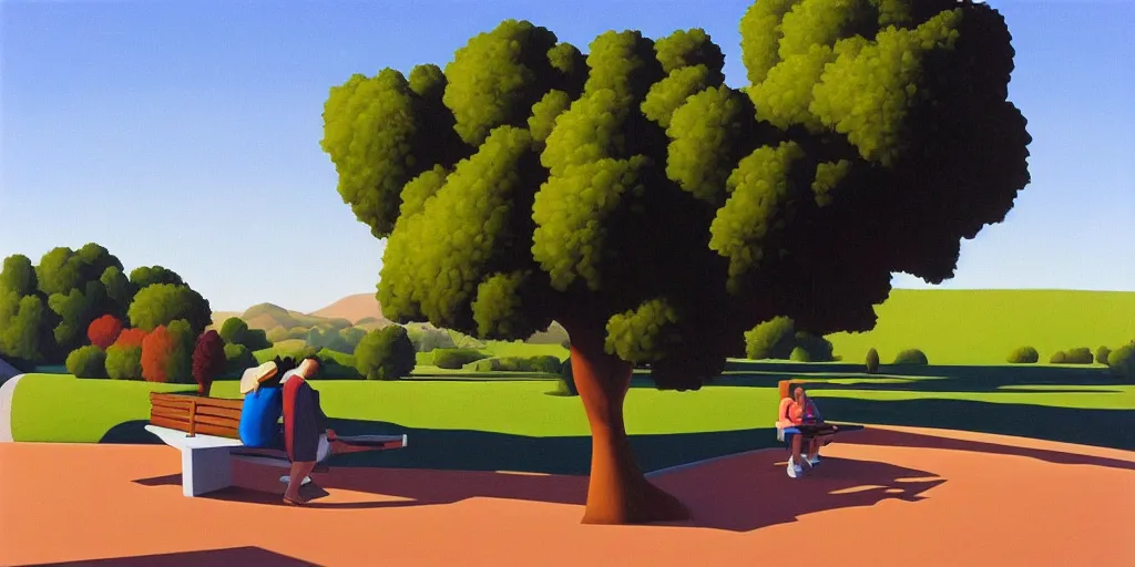 Image similar to the bench, blue sky, summer evening, kenton nelson