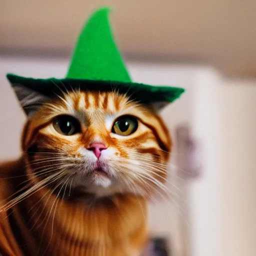 Image similar to ginger tabby cat wearing a silly hat