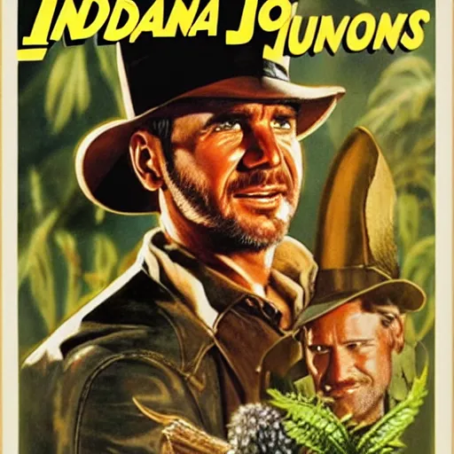 Image similar to indiana jones and the killer plant movie poster