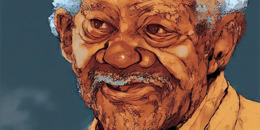 Prompt: fred sanford is redd foxx by yoji shinkawa, katayama bokuyo, agnes cecile, concept art, vibrant colors, 8 k