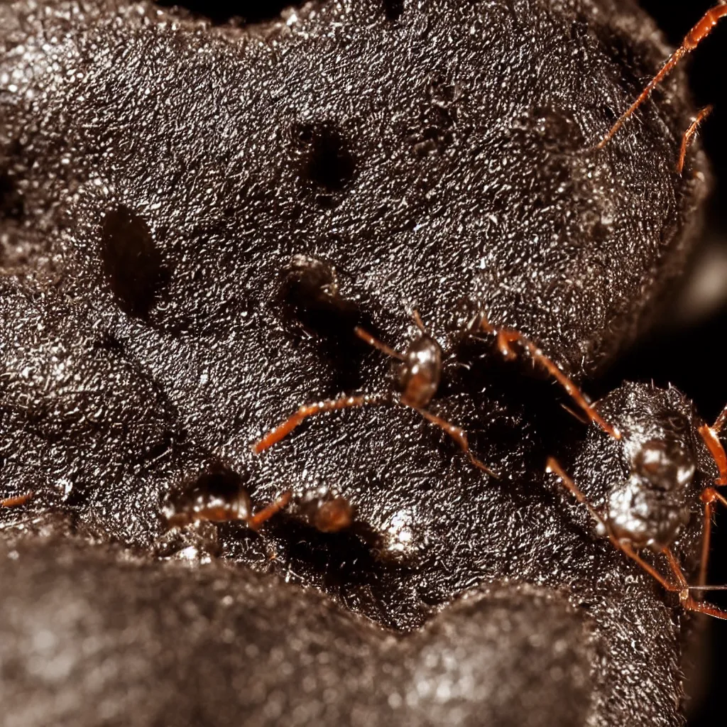 Prompt: extreme macro closeup of an ant head made of riveted sheet metal, professional macro photography, extreme contrast, very sharp, high detail, very detailed, high clarity