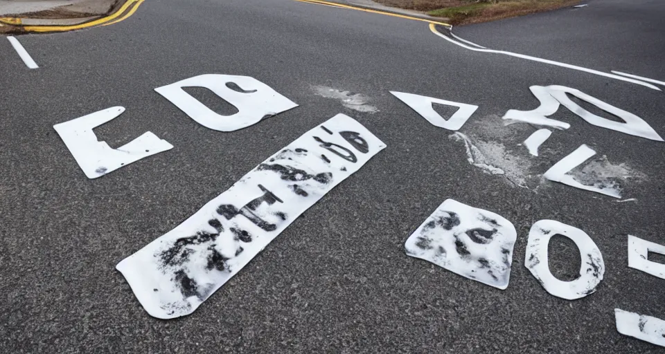 Prompt: Melting Road Sign