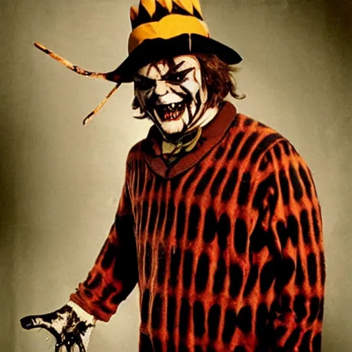 Prompt: jack black as freddy krueger, horror, vintage photo