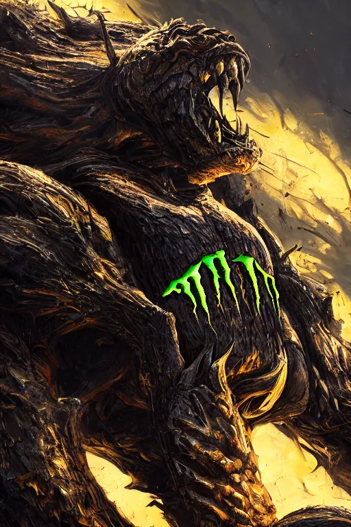 Image similar to monster energy drink, concept art, wlop, digital painting, trending on artstation, highly detailed, epic composition, official media, 8 k uhd