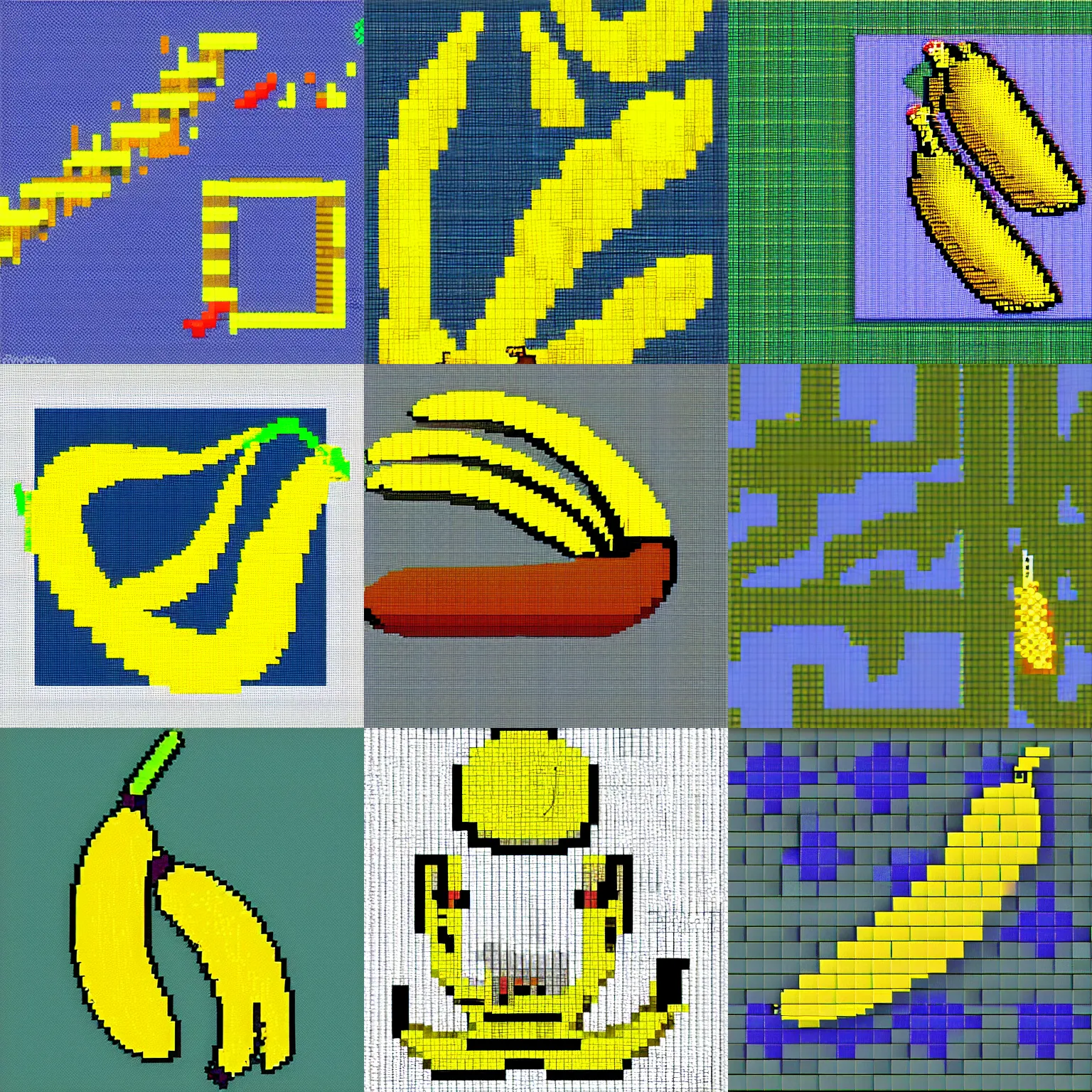 Prompt: banana, pixel art