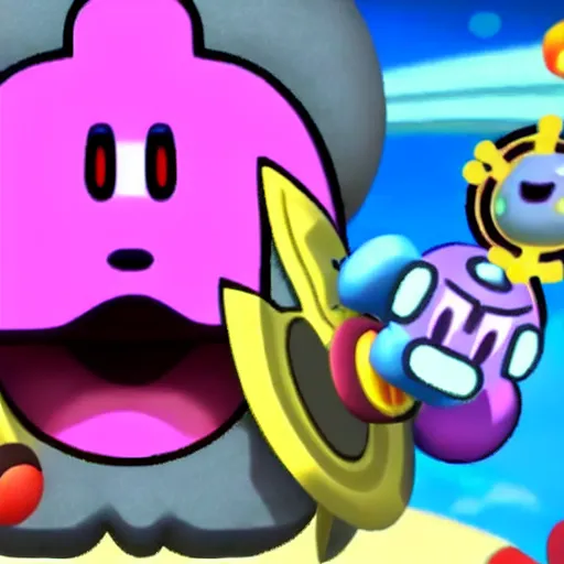 Prompt: kirby consuming the universe, kirby's dreamland gameplay, horror