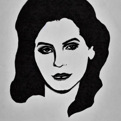 Image similar to cave drawing of lana del rey