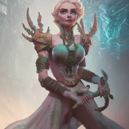 Prompt: elsa corrupted by Nurgle from warhammer, intricate artwork by Tooth Wu and wlop and beeple. octane render, trending on artstation, greg rutkowski very coherent symmetrical artwork. cinematic, hyper realism, high detail, octane render