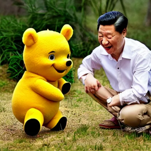 Image similar to xi xingping as winny the pooh