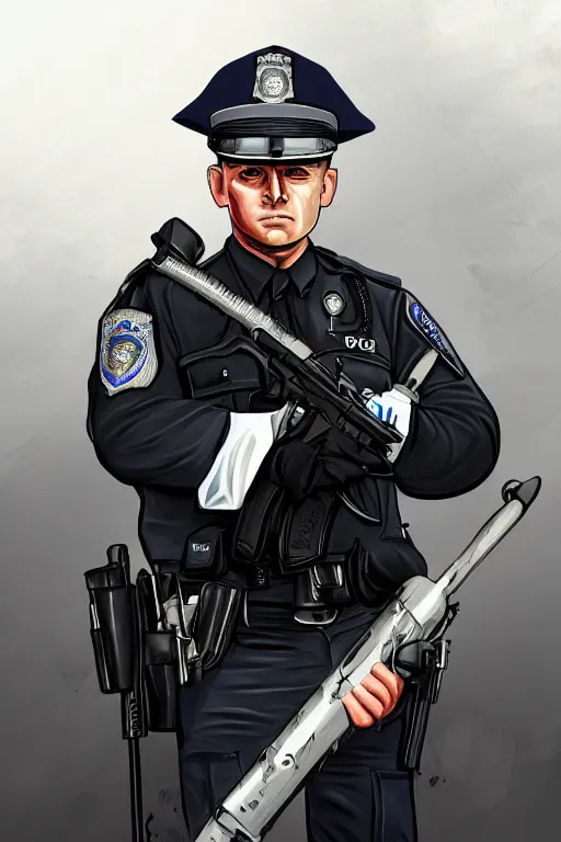 Image similar to police officer, greater manchester police, highly detailed, digital art, sharp focus, trending on art station